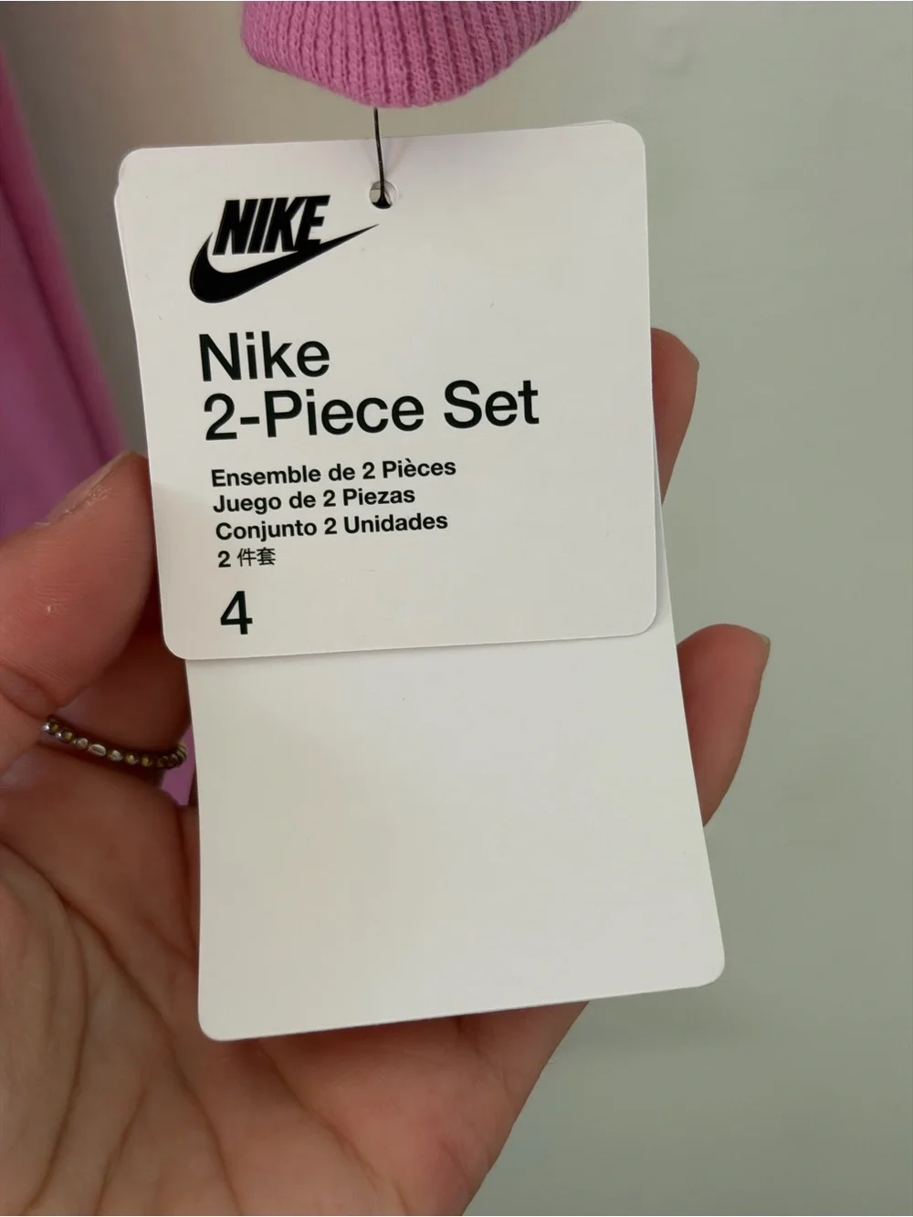Nike Girls Pink Hooded Sweatshirt & Matching Joggers
